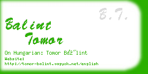 balint tomor business card